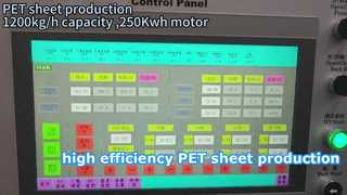 1200kg/saat PET üretimi, 250Kwh motor