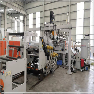satın al PLA Plastik Yaprak Ekstrüzyon Makinesi PLA Blister Yaprak Üretimi Çift Makara Ekstrüzör online manufacture