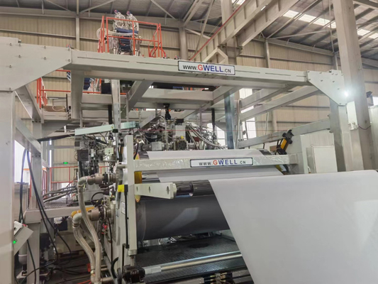 satın al Üç Katmanlı Tpu Ekstrüzyon Döküm Film Yapma Makinesi Tek Vidalı Ekstruder online manufacture