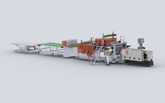satın al Çift vida LVT Ahşap Plastik Zemin Ekstrüzyon hattı LVT Zemin Üretim Makinesi online manufacture