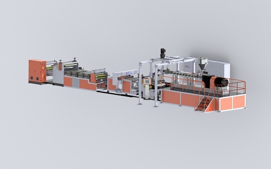 satın al 450-1500kg/sa PET termoform levha üretim hattı PET ，çift vidalı tasarım, kristalleşme ve kurutma işlemi olmadan online manufacture