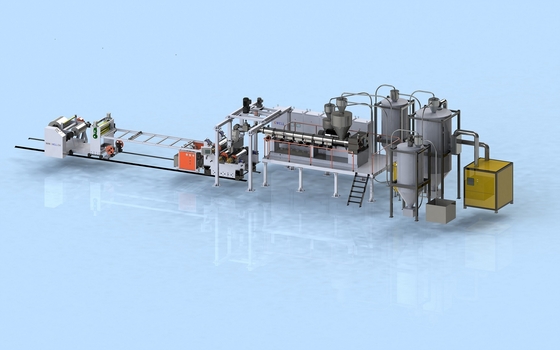 satın al Üç Katmanlı PP PS PET Yaprak Eş Ekstrüzyon Makinesi 800 - 1500mm Genişliği 300-1500kg/h kapasitesi online manufacture